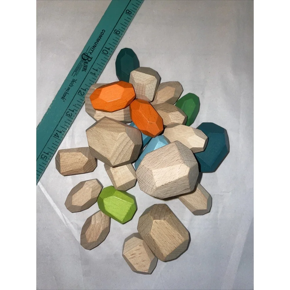 Wooden‎ Balancing Building Rocks Blocks